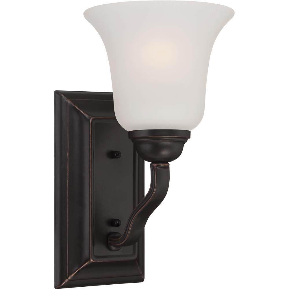 Nuvo Lighting 60/5691  Elizabeth - 1 Light Vanity Fixture with Frosted Glass in Sudbury Bronze Finish